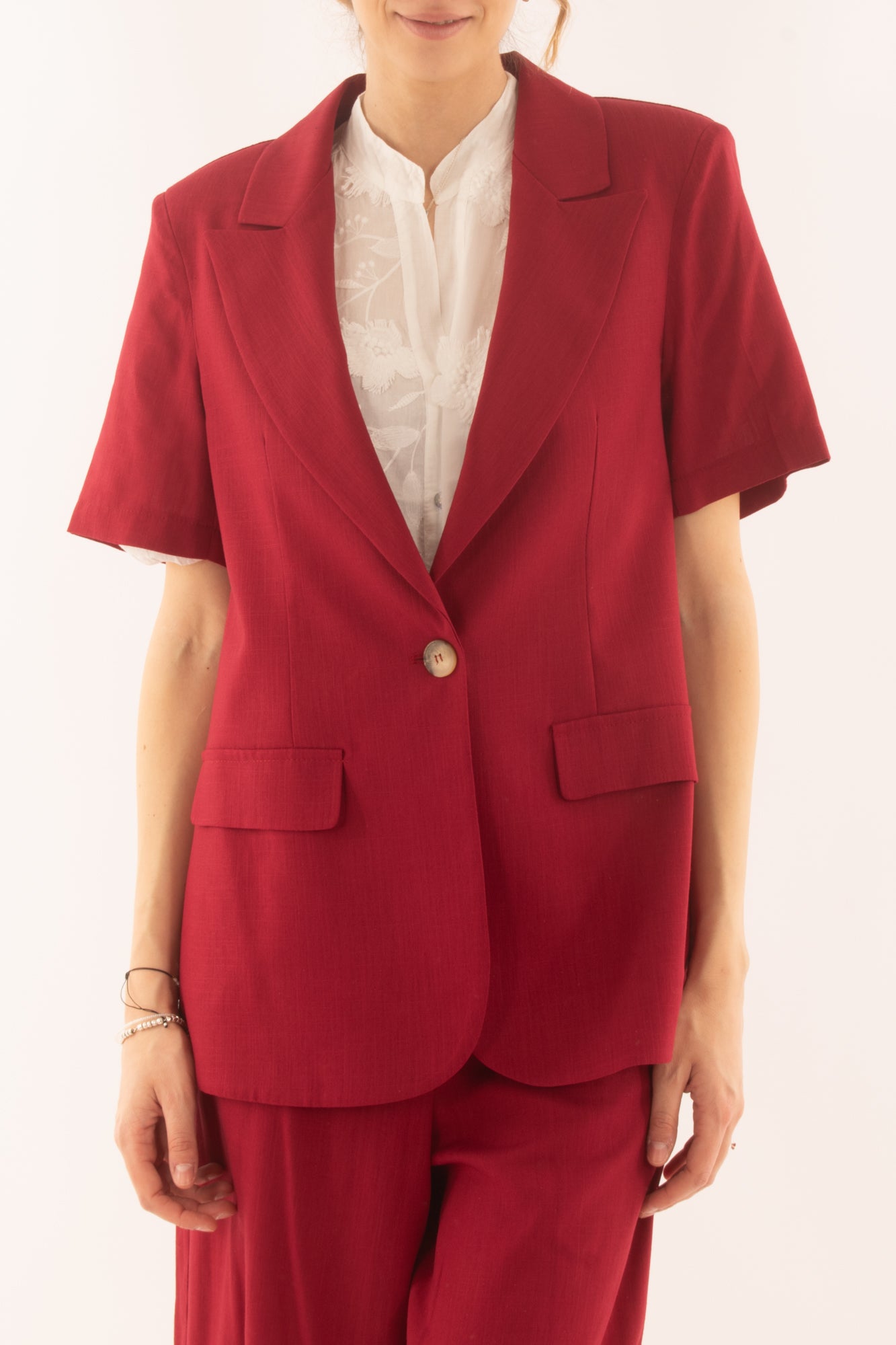 Giacca mezza manica da Susy mix - Rosso india