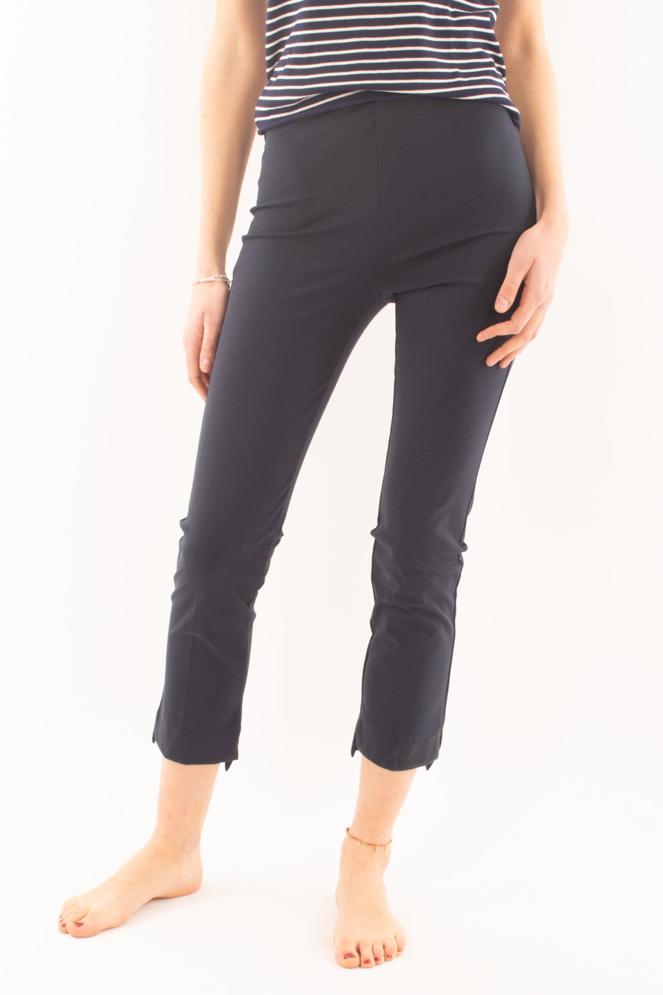 Pantalone elasticizzato con scalino da Donna Susy mix - Blu