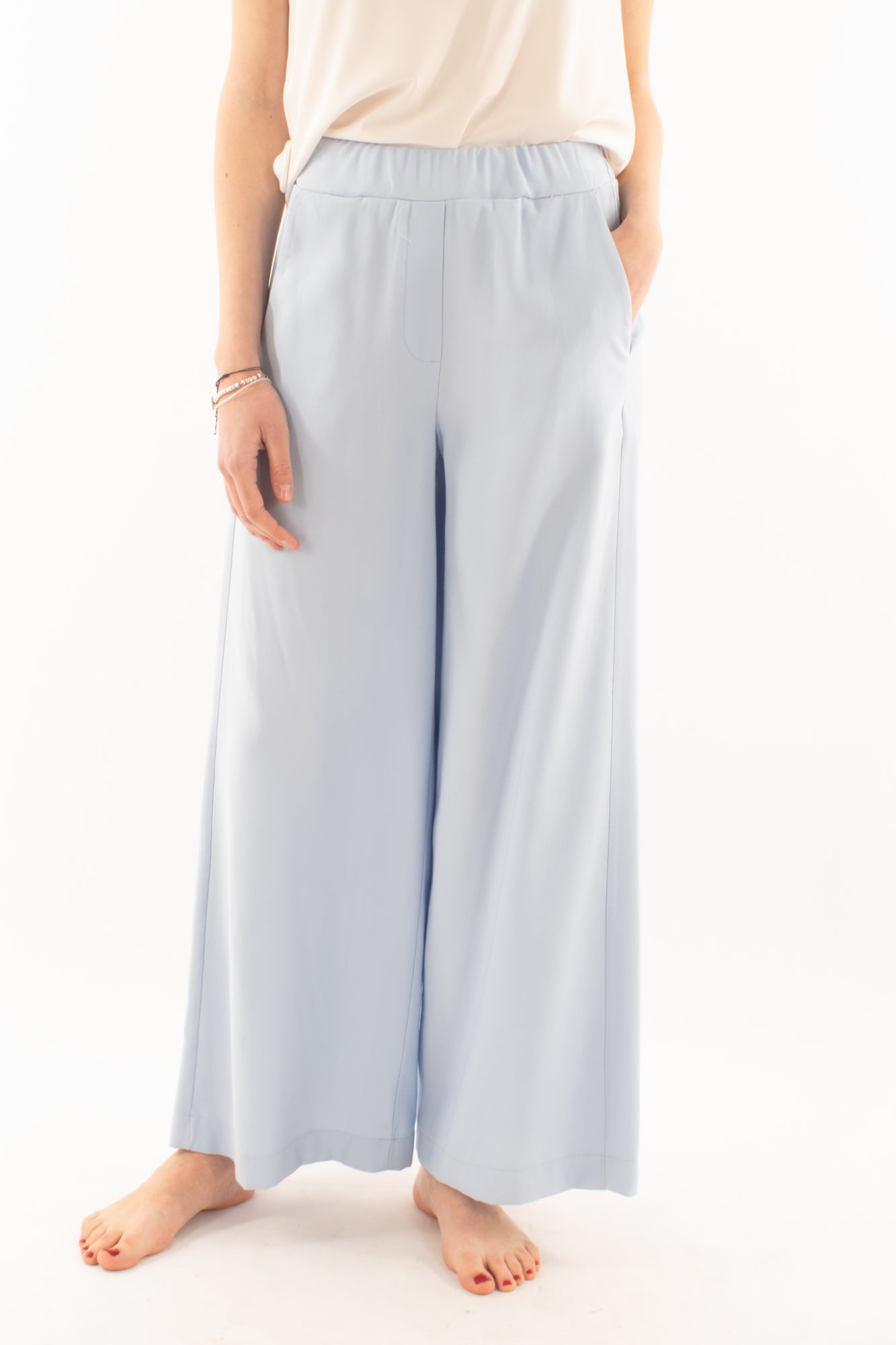 SUSY MIX Pantalone a palazzo da Donn Susy mix - Celeste Celeste