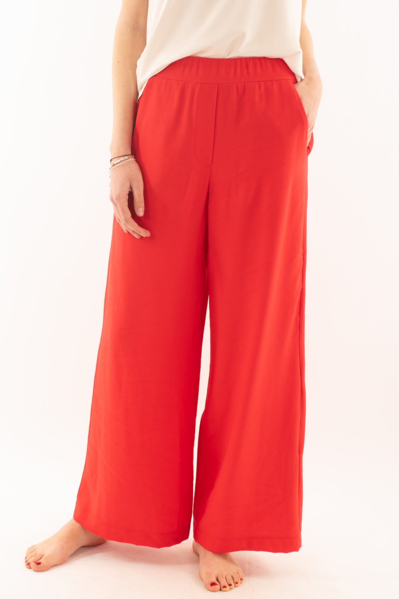 SUSY MIX Pantalone a palazzo da Donn Susy mix - Rosso Rosso