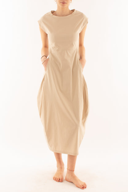 Abito lungo ad uovo da Donna Susy mix - Beige