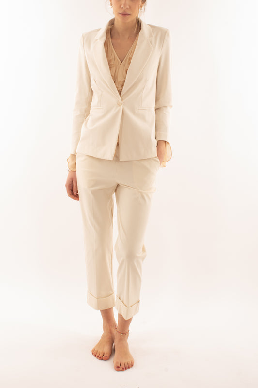 Giacca monopetto da Donna Susy mix - Crema