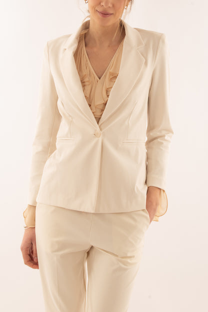 Giacca monopetto da Donna Susy mix - Crema