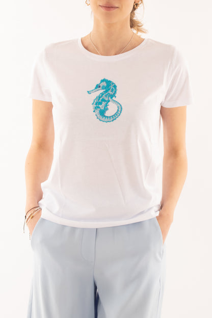 T- shirt cavalluccio da Donna Susy mix - Bianco