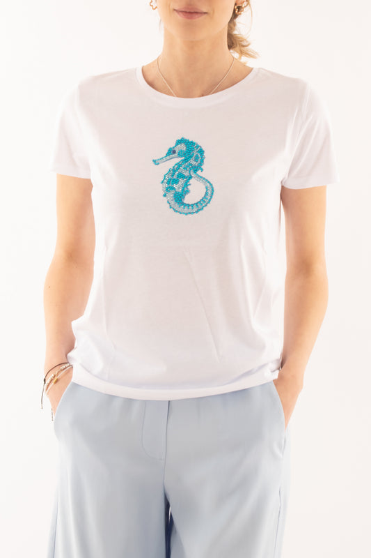 T- shirt cavalluccio da Donna Susy mix - Bianco