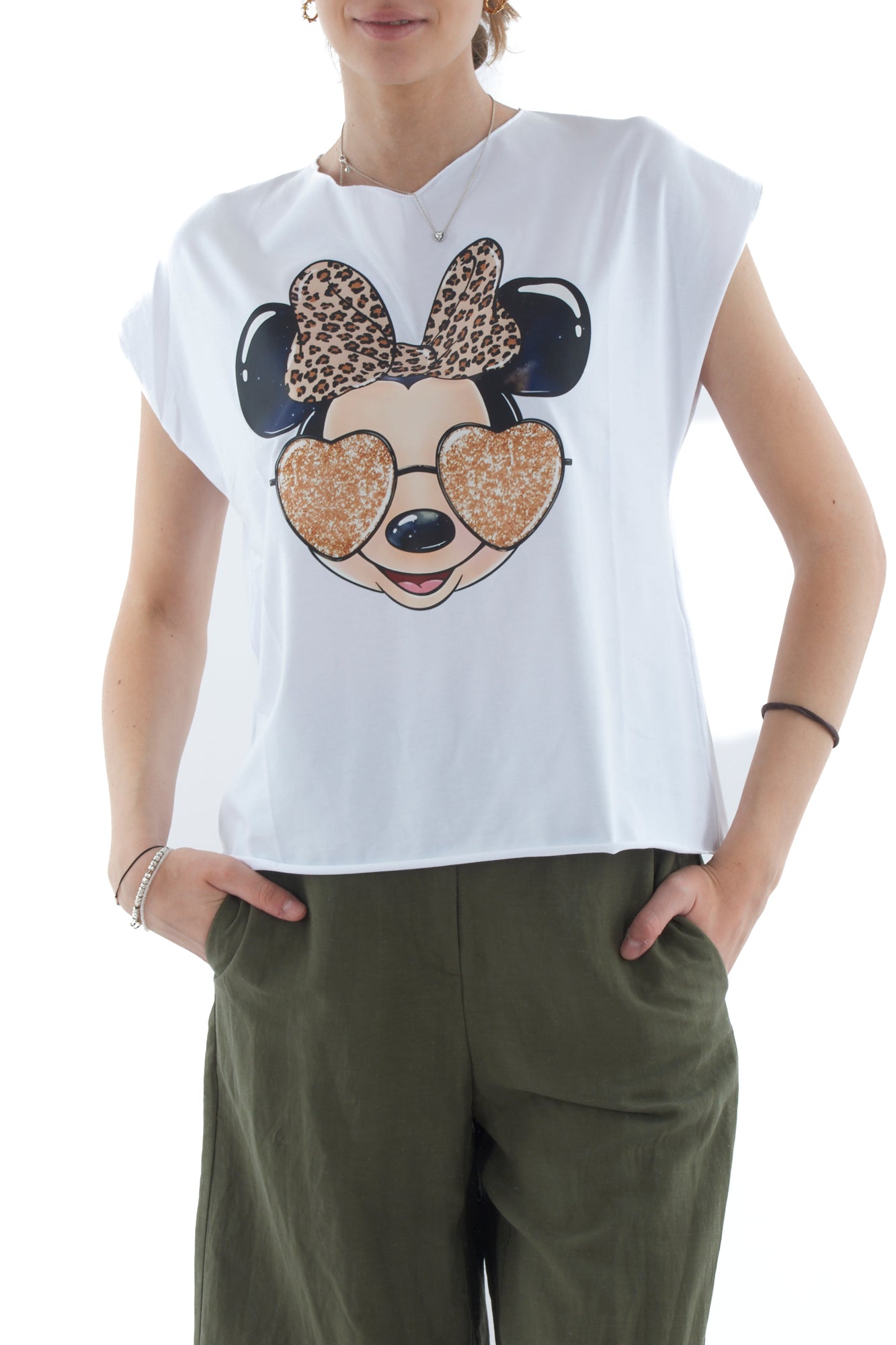 T-shirt topolina da Donna Susy mix - Bianco