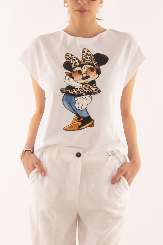 T- shirt topolina da Donna Susy mix - Bianco