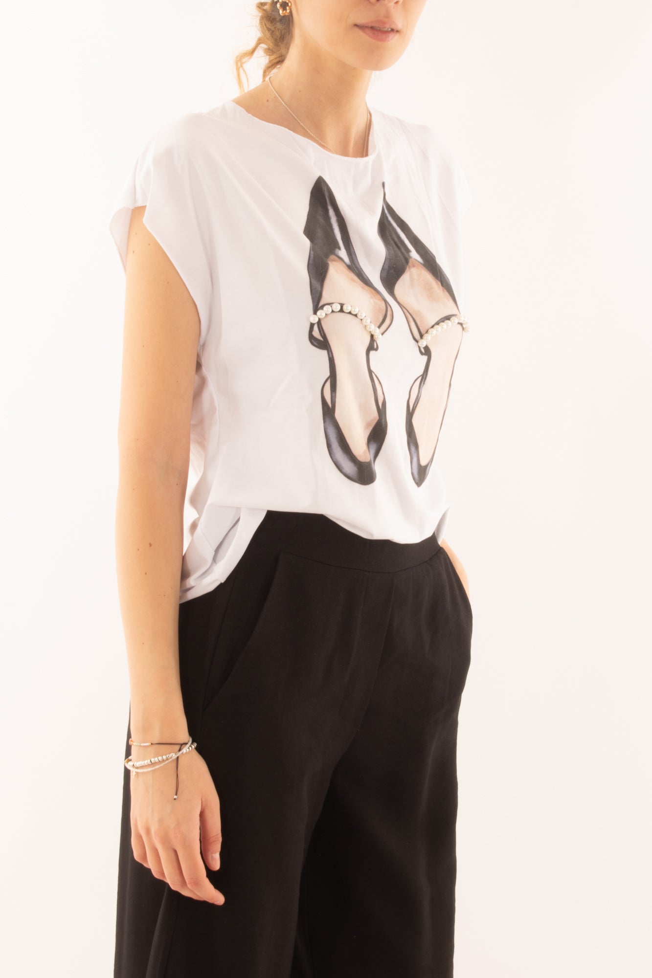 T-shirt con scarpe da Donna Susy mix Bianco