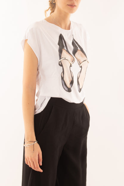 T-shirt con scarpe da Donna Susy mix Bianco