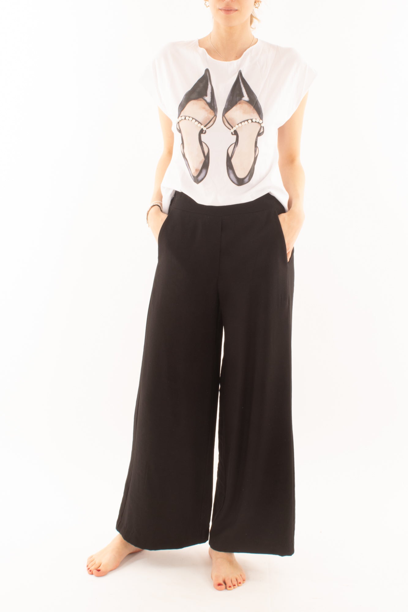 T-shirt con scarpe da Donna Susy mix Bianco