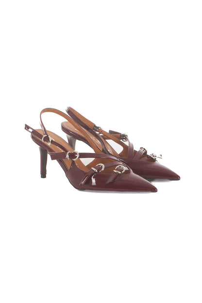 Slingback vernice con cinturini Divine Follie - Bordeaux