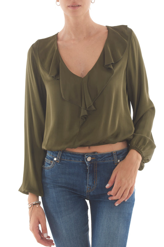 DIXIE Blusa a v con rouge Dixie - Militare Militare