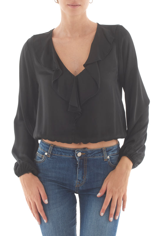 DIXIE Blusa a v con rouge Dixie - Nero Nero