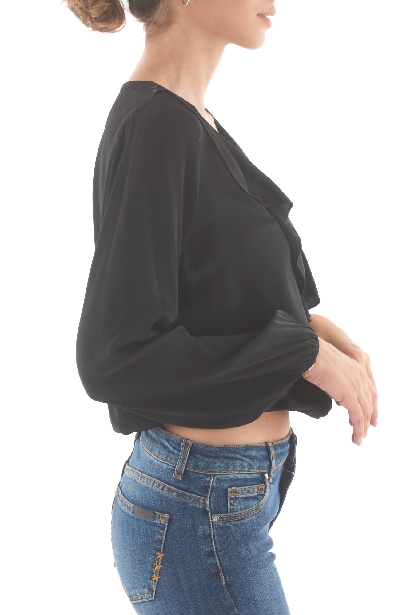 DIXIE Blusa a v con rouge Dixie - Nero Nero