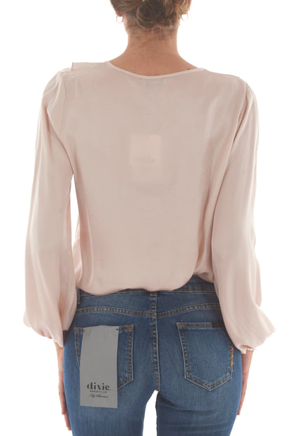 Blusa a v con rouge Dixie - Rosa