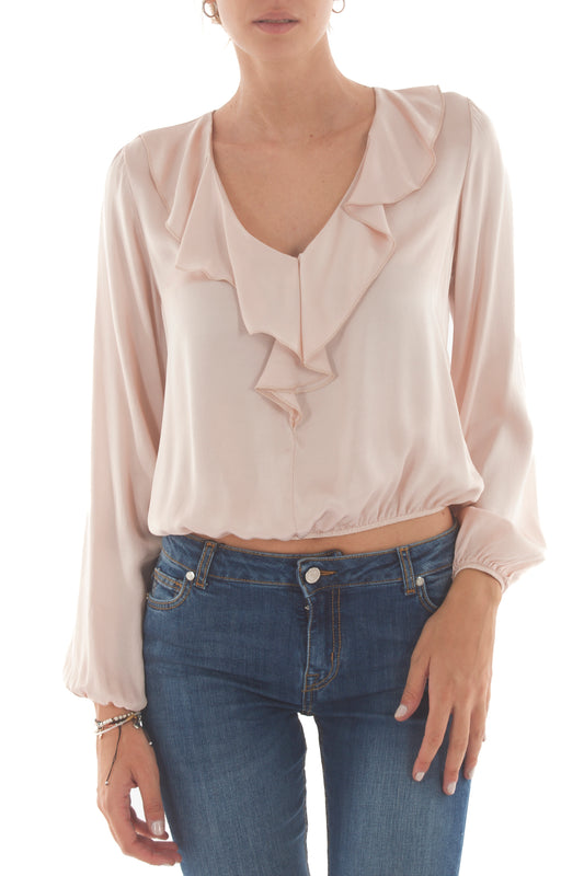 Blusa a v con rouge Dixie - Rosa