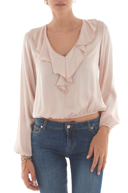 Blusa a v con rouge Dixie - Rosa