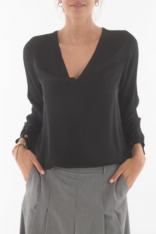 Blusa a v Dixie - Nero