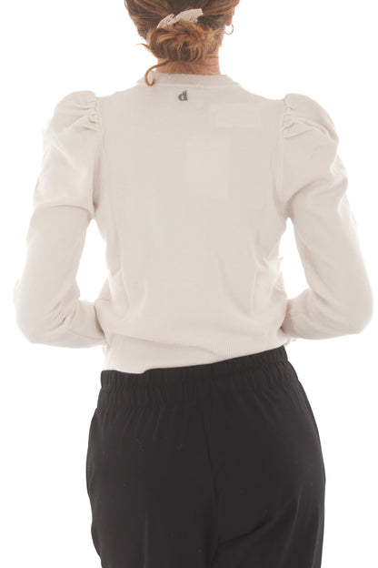 Maglione manica a sbuffo Dixie - Latte