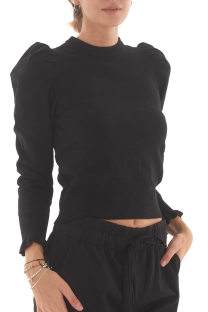 Maglione manica sbuffo Dixie - Nero