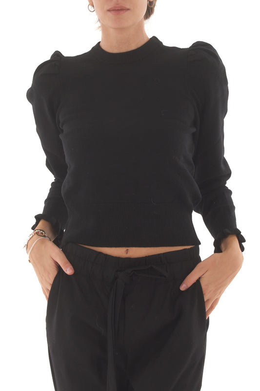 Maglione manica sbuffo Dixie - Nero