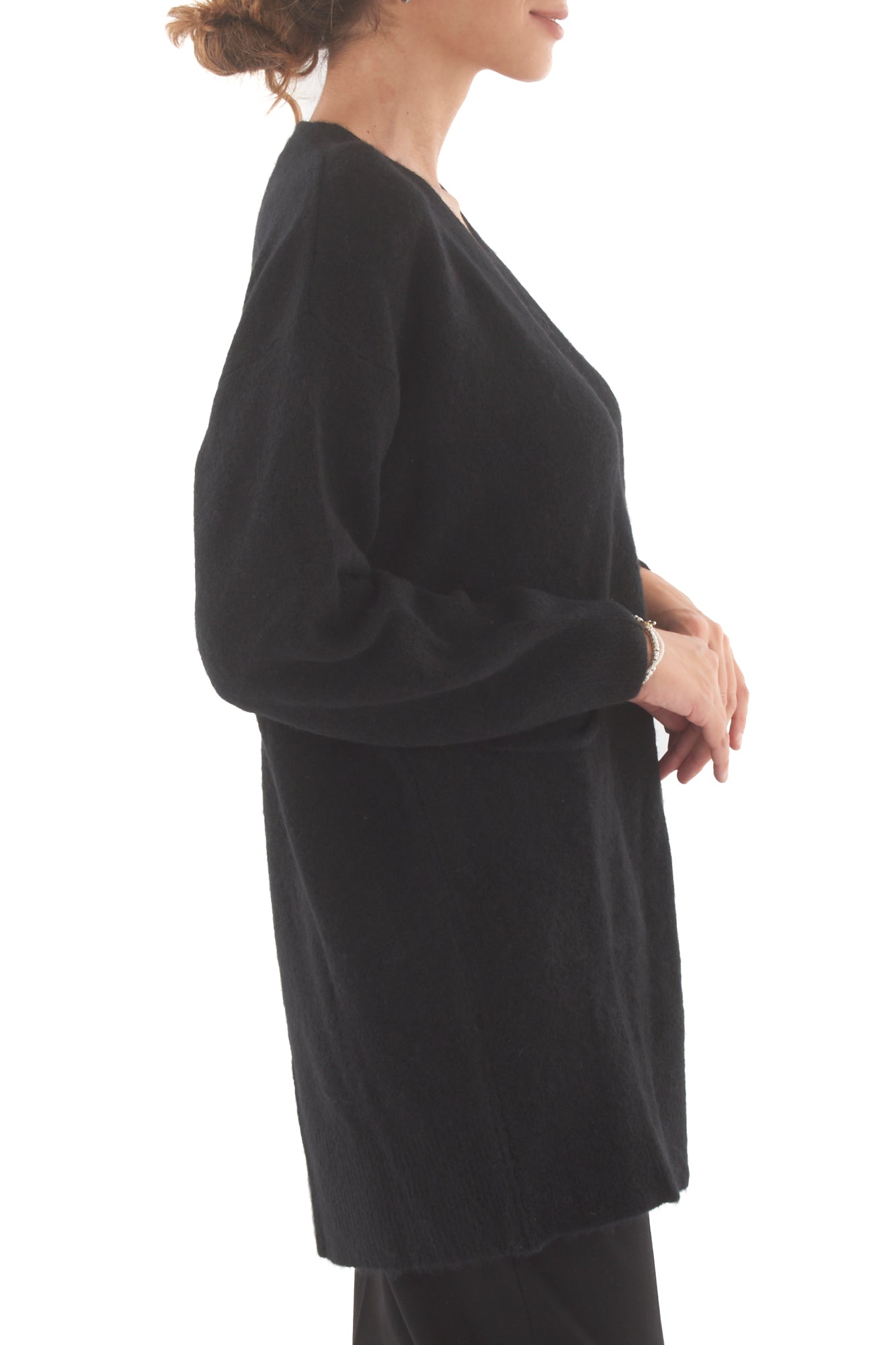 Cardigan bottone gioiello Dixie - Nero