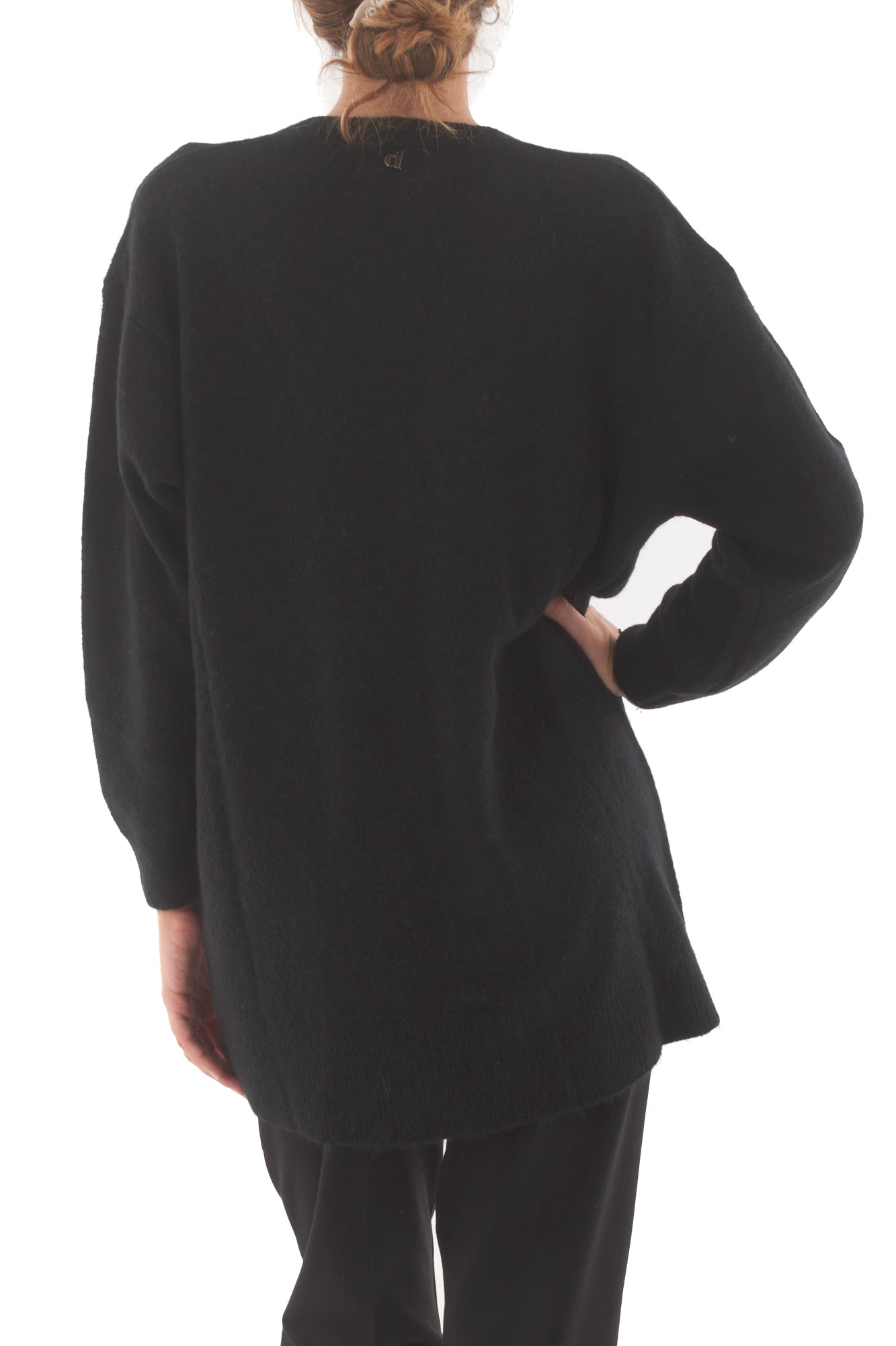 Cardigan bottone gioiello Dixie - Nero
