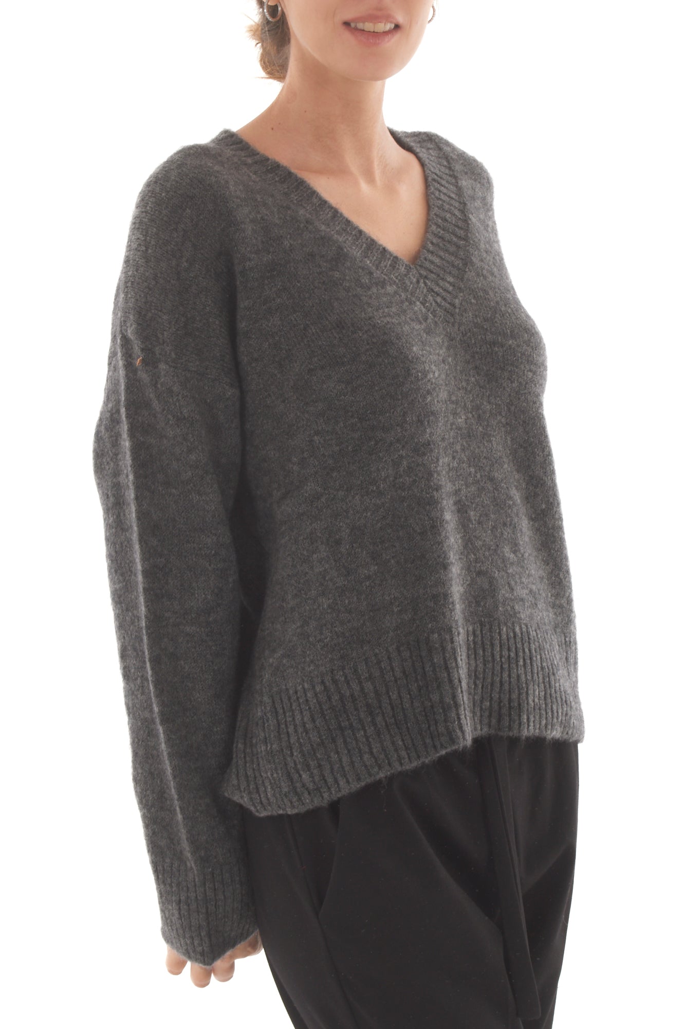 Maglione scollo a V Dixie - Grigio