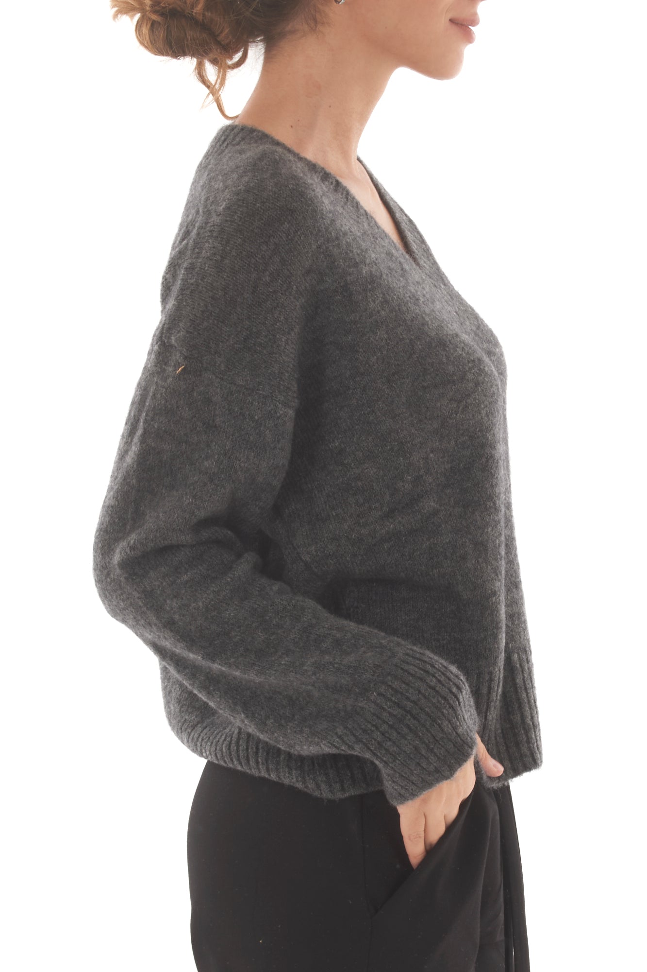 Maglione scollo a V Dixie - Grigio