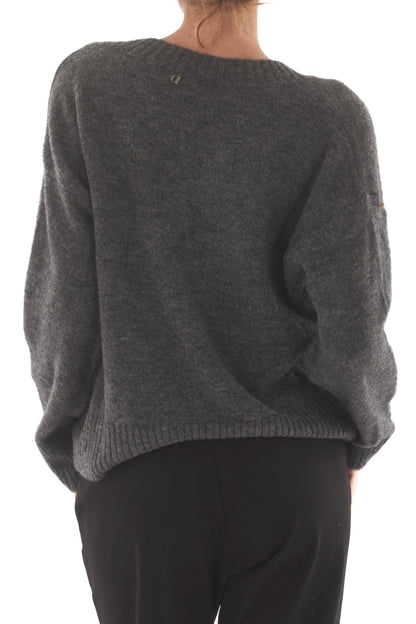 Maglione scollo a V Dixie - Grigio