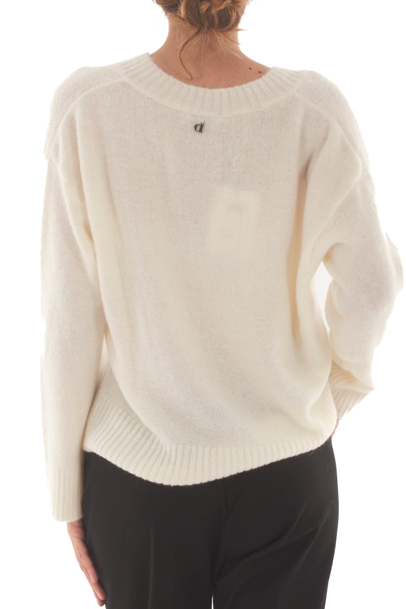 Maglione scollo a V Dixie - Panna