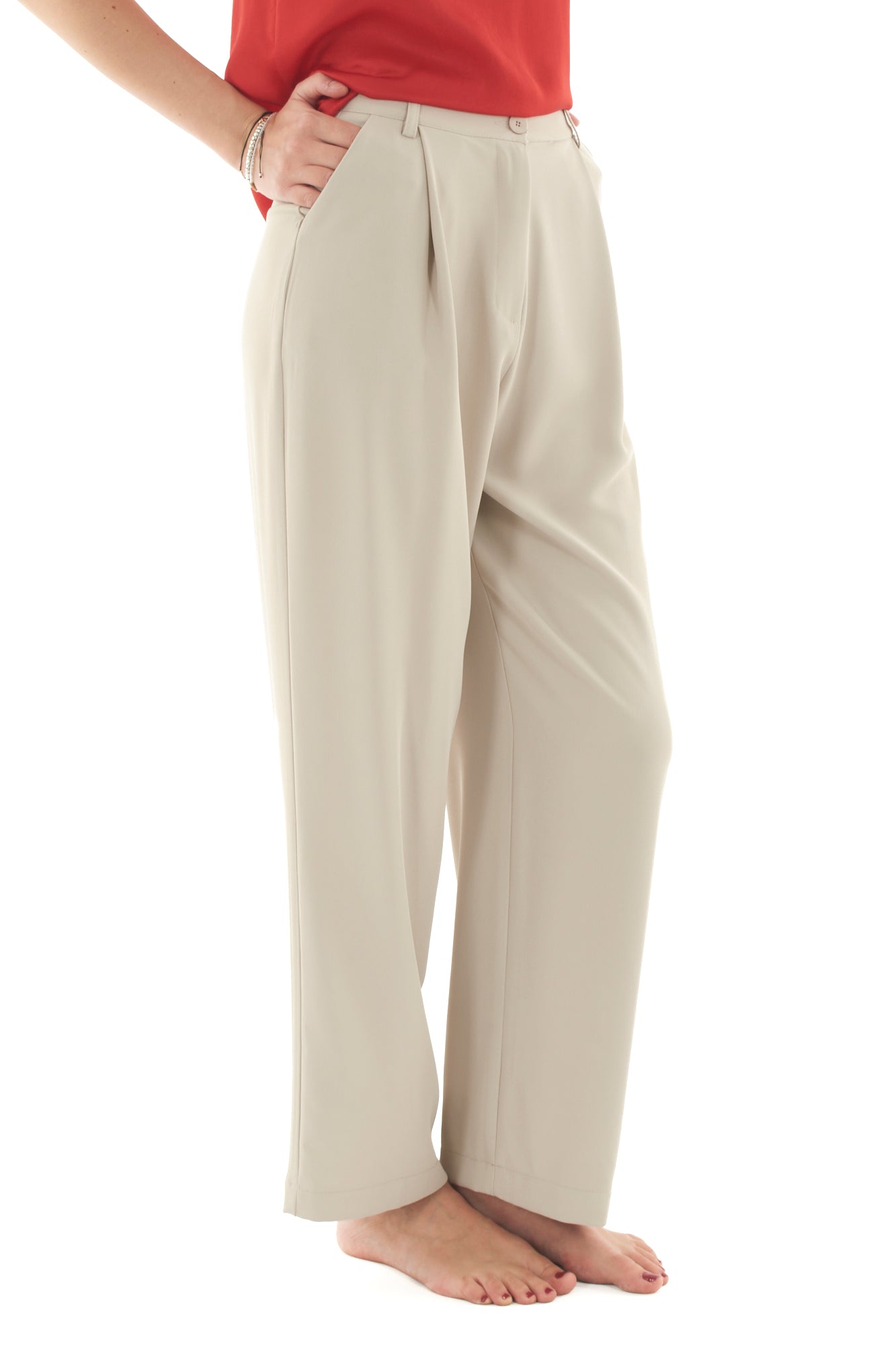 DIXIE Pantalone fluido da Donna Dixie - Beige Beige