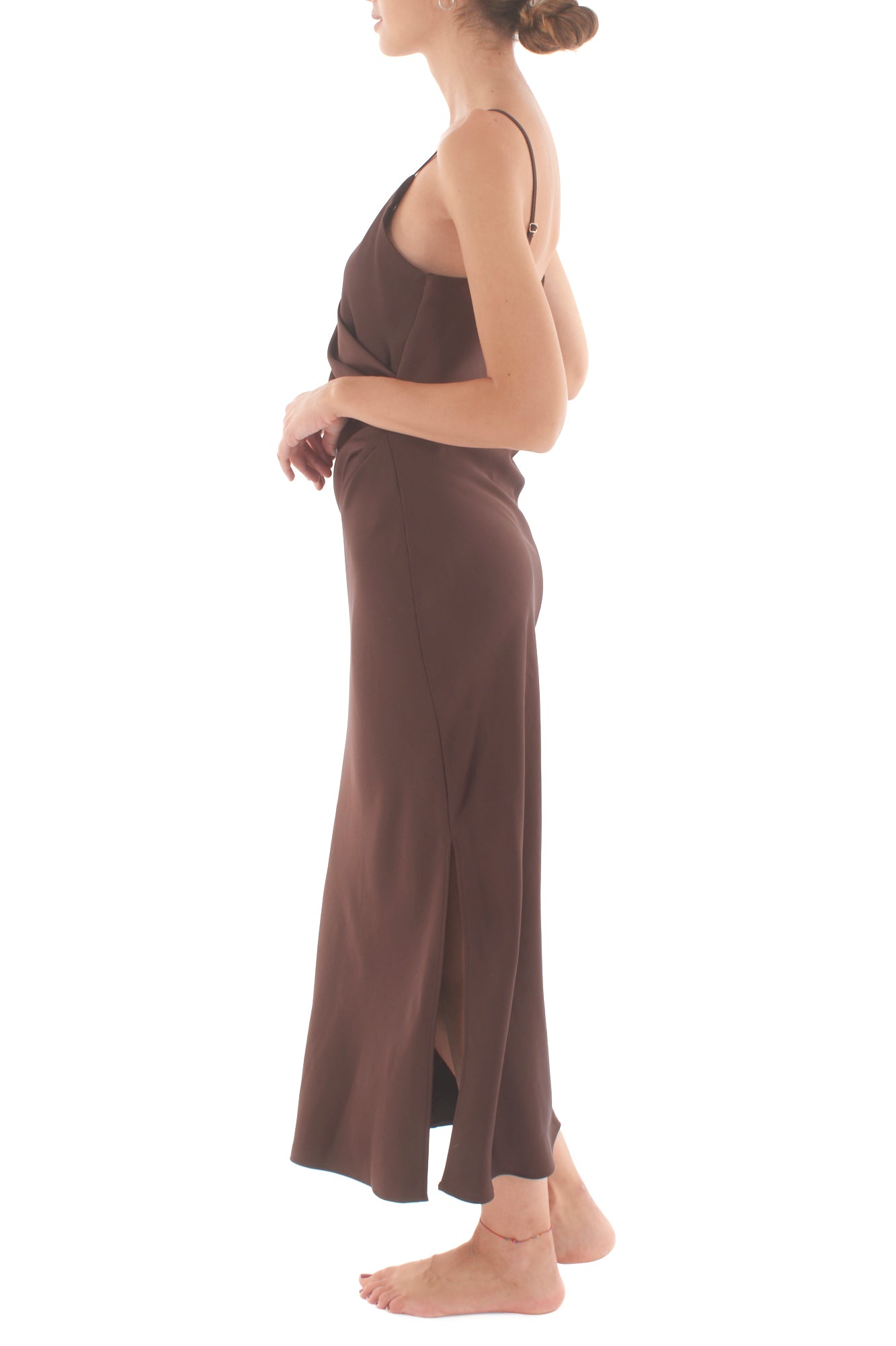 Abito con drappeggio Imperial - Ebano