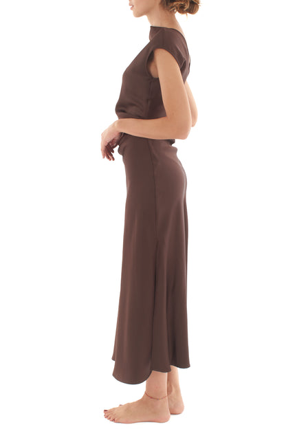 Abito con drappeggio Imperial - Ebano
