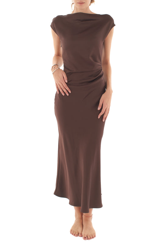 Abito con drappeggio Imperial - Ebano