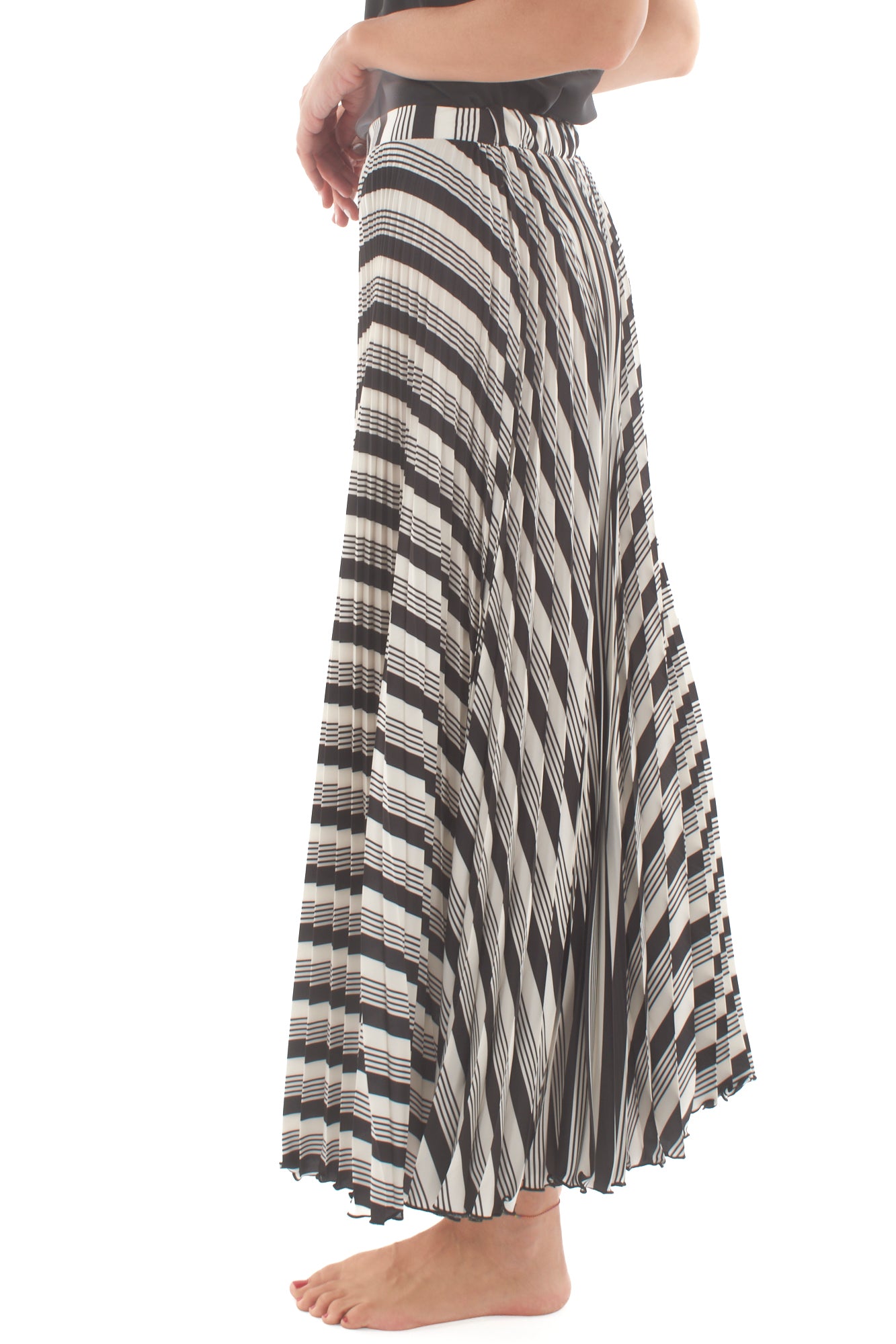 Gonna lunga giometrica Imperial Bianco