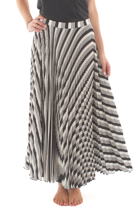 Gonna lunga giometrica Imperial Bianco