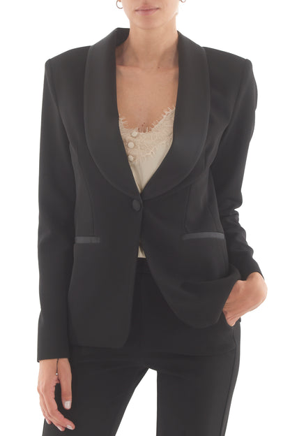 Giacca con profili raso Imperial- Nero