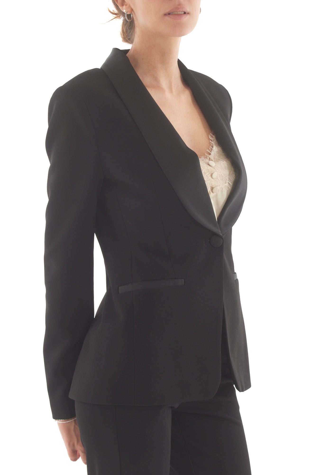 Giacca con profili raso Imperial- Nero