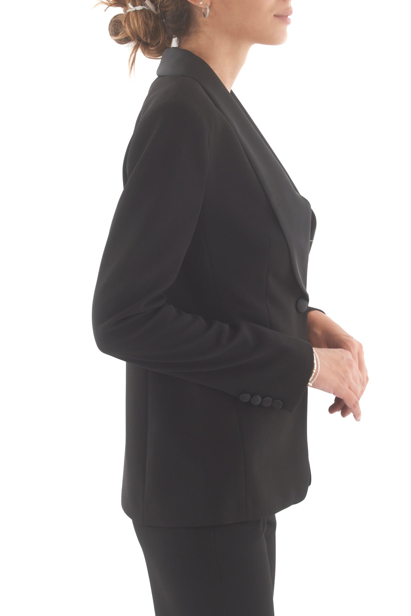 Giacca con profili raso Imperial- Nero