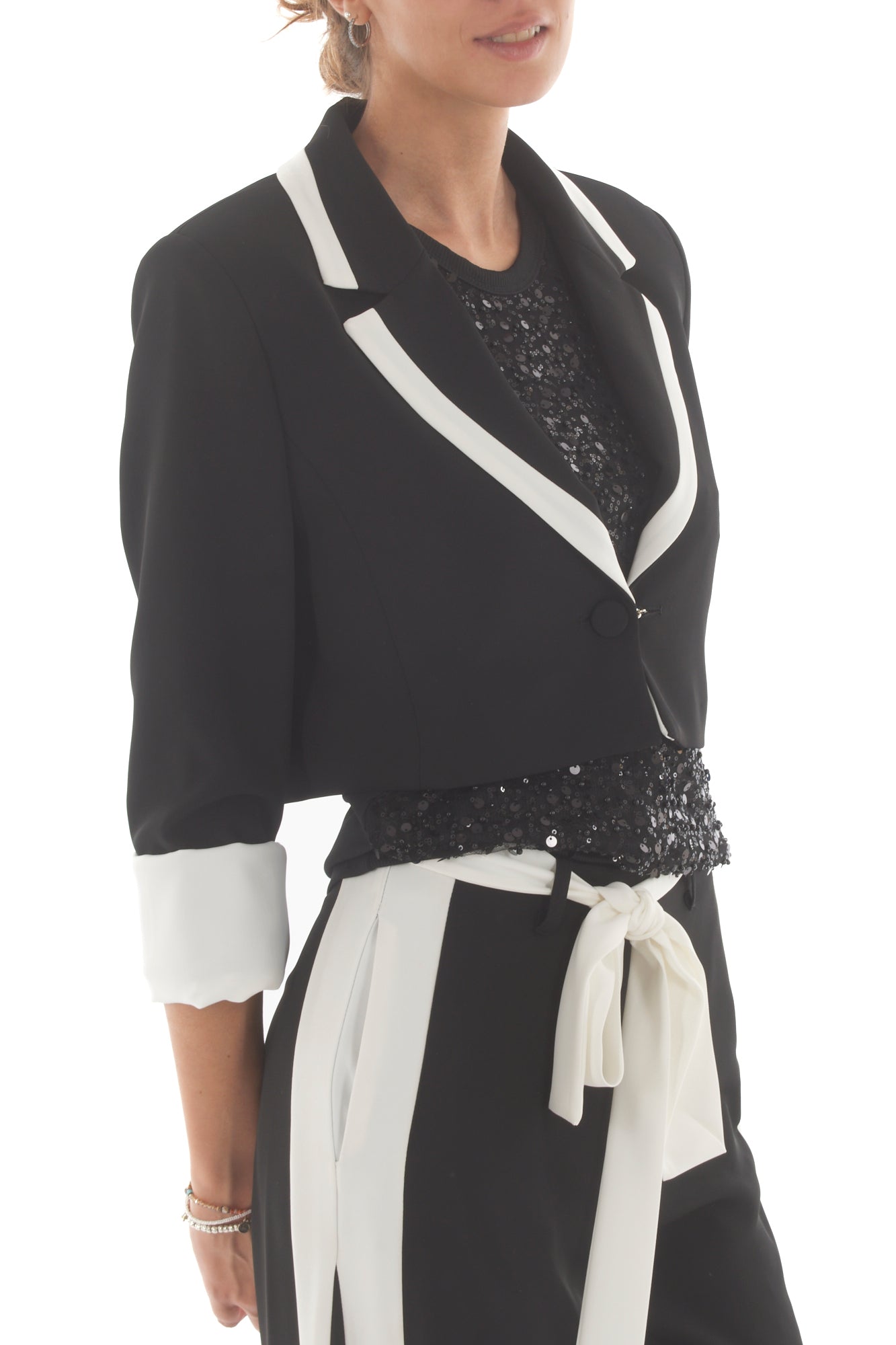 Giacca corta con profili Imperial - Nero