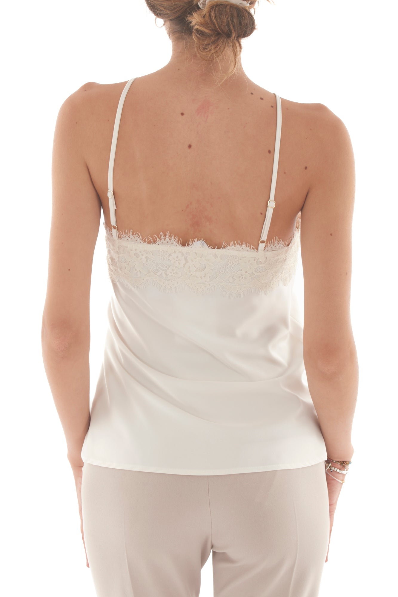 Canottiera con pizzo Imperial- Champagne