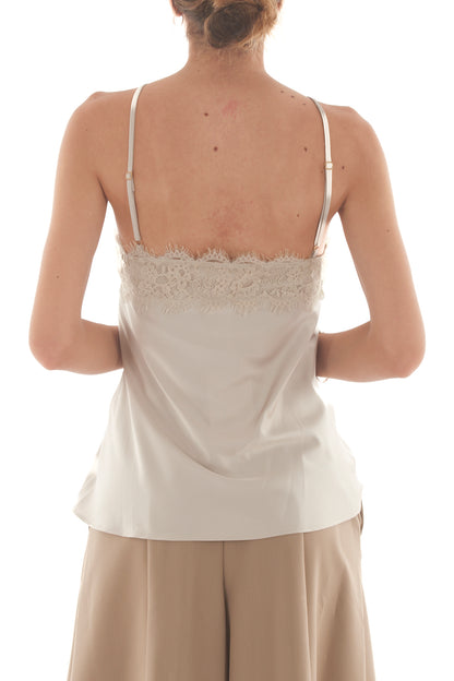 Canottiera con pizzo Imperial- Mastice