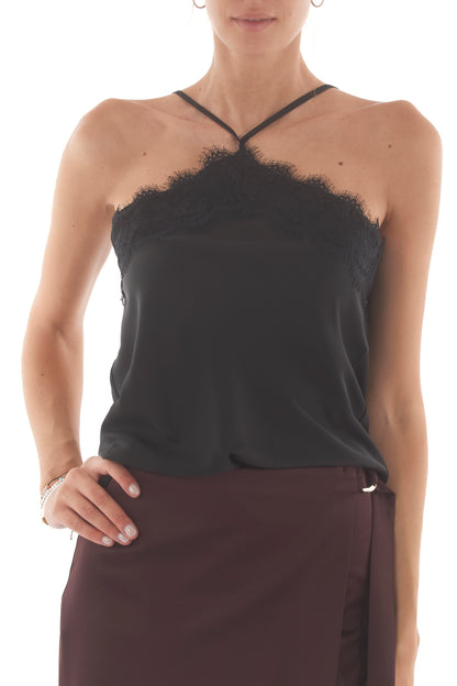 Canottiera con pizzo Imperial- nero