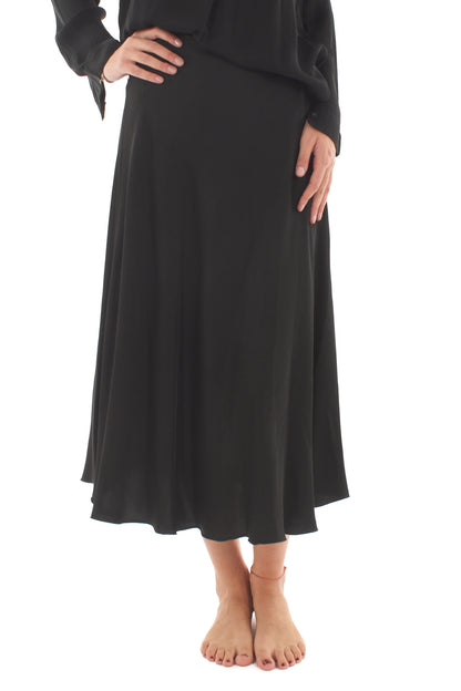 Gonna lunga di raso Metoo - Nero