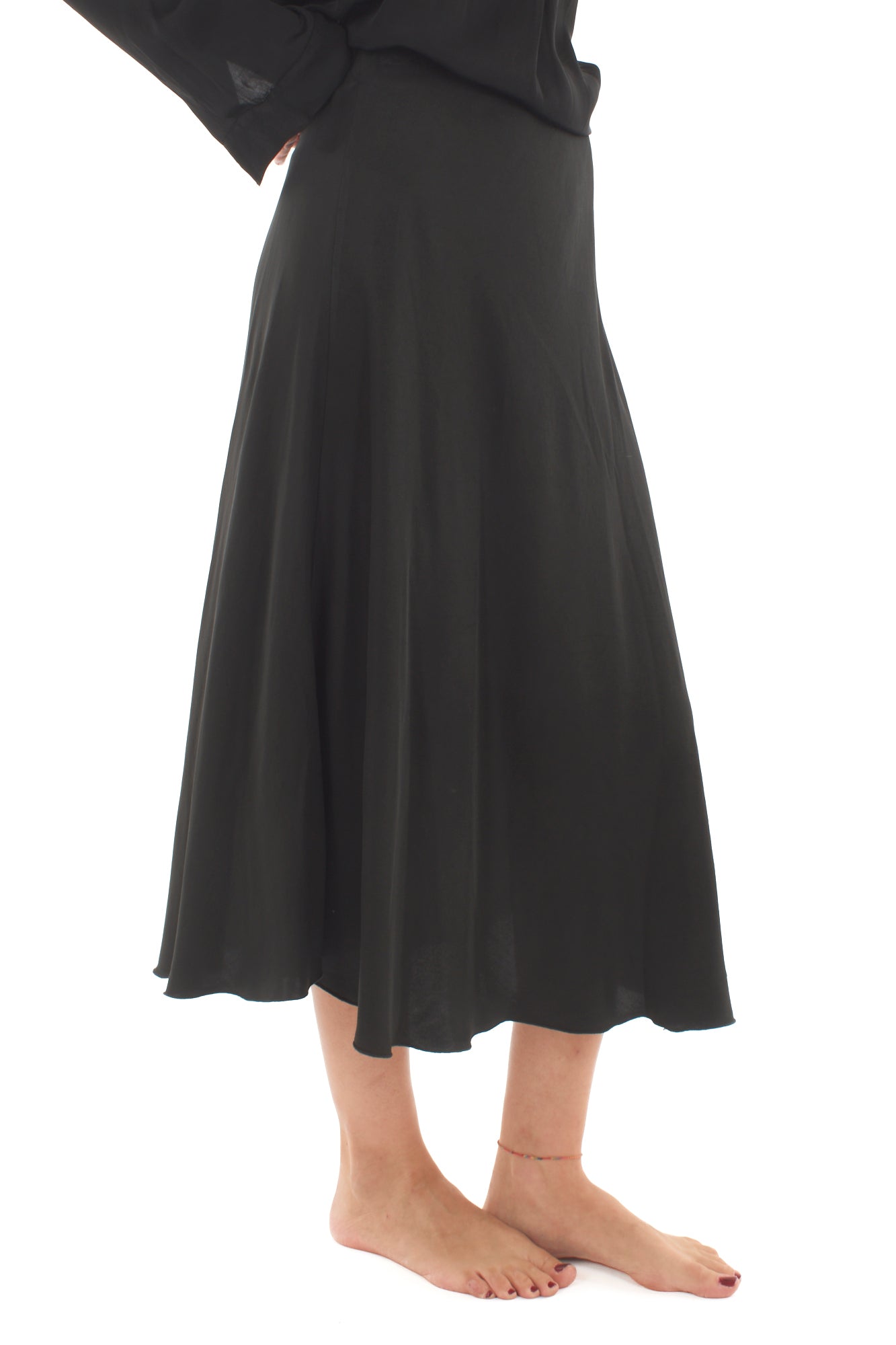 Gonna lunga di raso Metoo - Nero