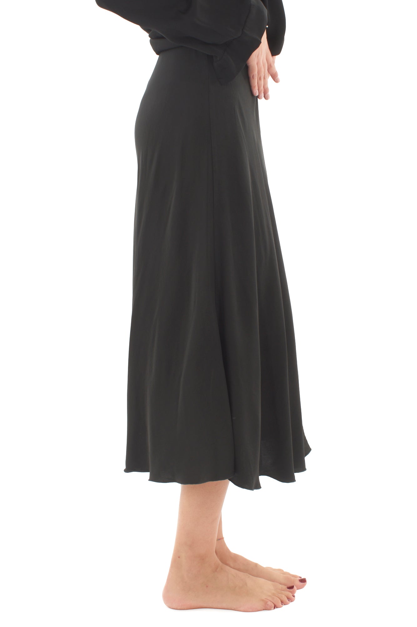 Gonna lunga di raso Metoo - Nero