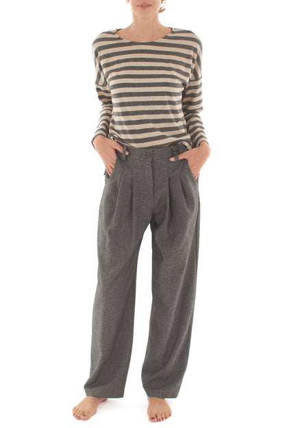 Maglia rigata con lurex Metoo- Nero