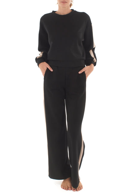 Felpa con banda laterale Metoo - Nero