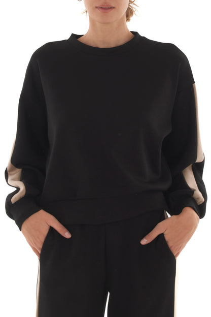 Felpa con banda laterale Metoo - Nero